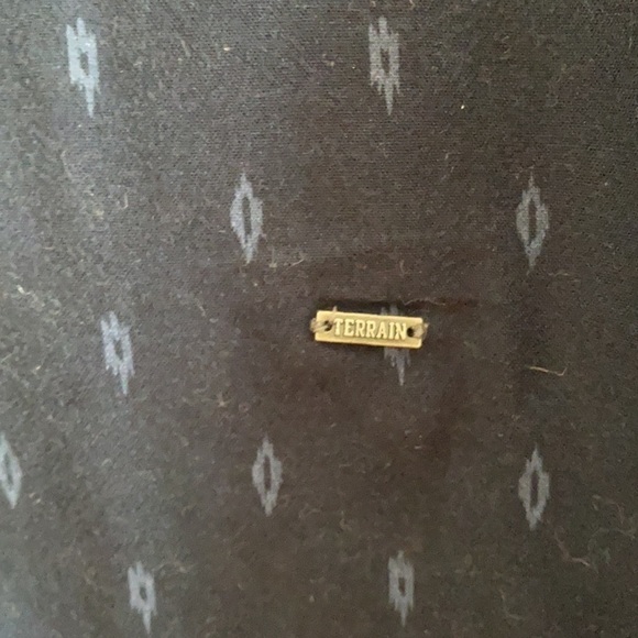 Indian Terrain Navy Blue Print Chiseled Fit Button Down Shirt Size Large 42 - Picture 4 of 10